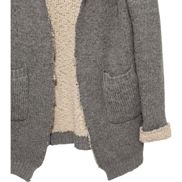 Lulus Cozy Kisses Heather Grey Boucle Lined Open Front Cardigan (S/M) - Picture 9 of 14